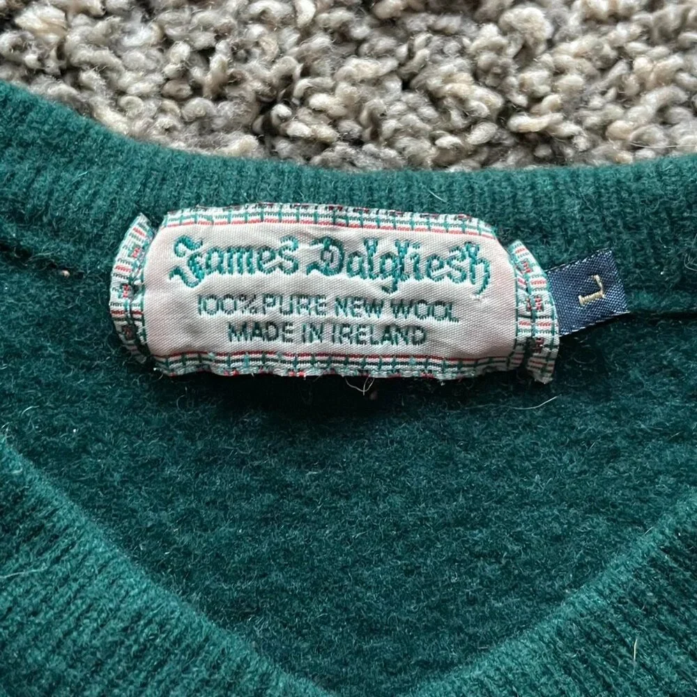 Vintage 80s Lambswool Grandmacore 100% Wool Women L Argyle Button-up Cardigan - Picture 3 of 8